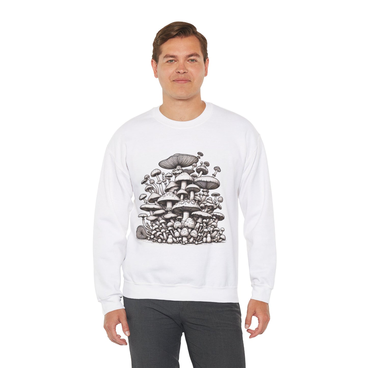 Mushroom Vintage Unisex Heavy Blend™ Crewneck Sweatshirt - Nature-Inspired Cozy Apparel