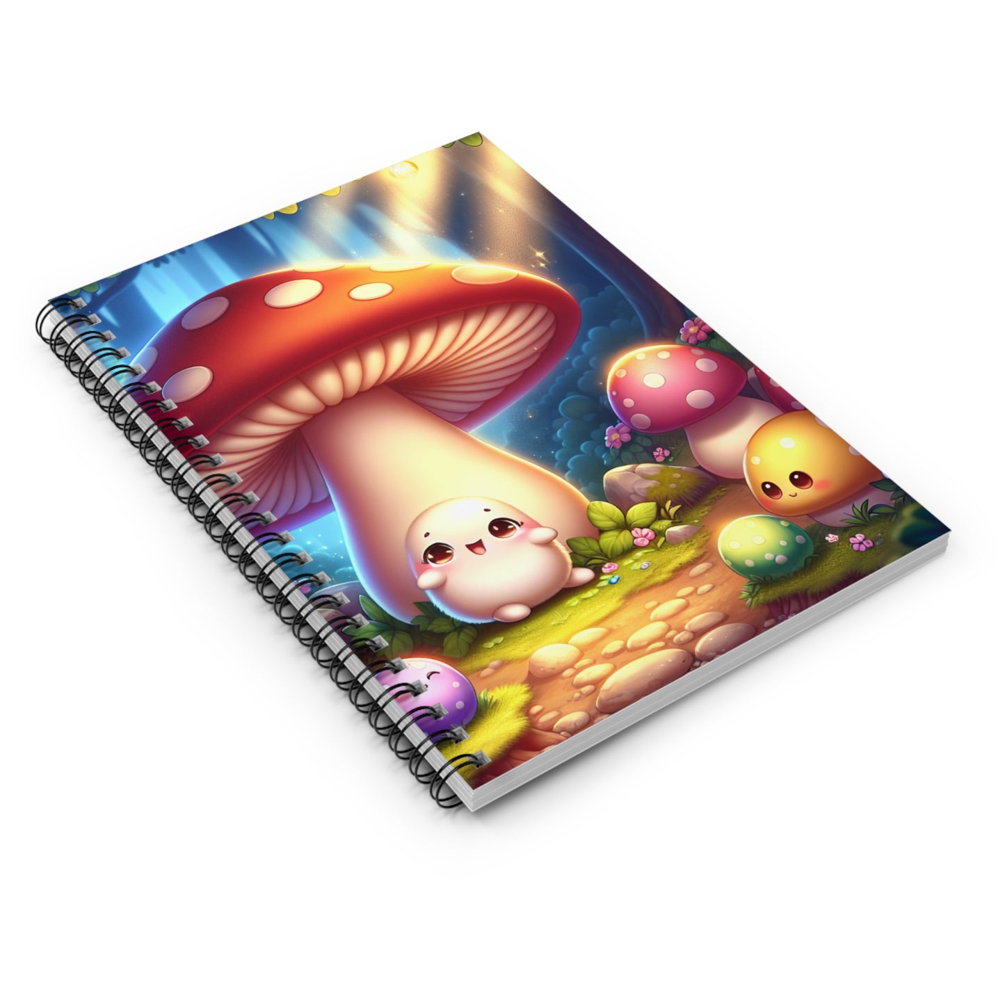 Cute Mushroom Spiral Notebook - Whimsical Ruled Lines for Nature Lovers