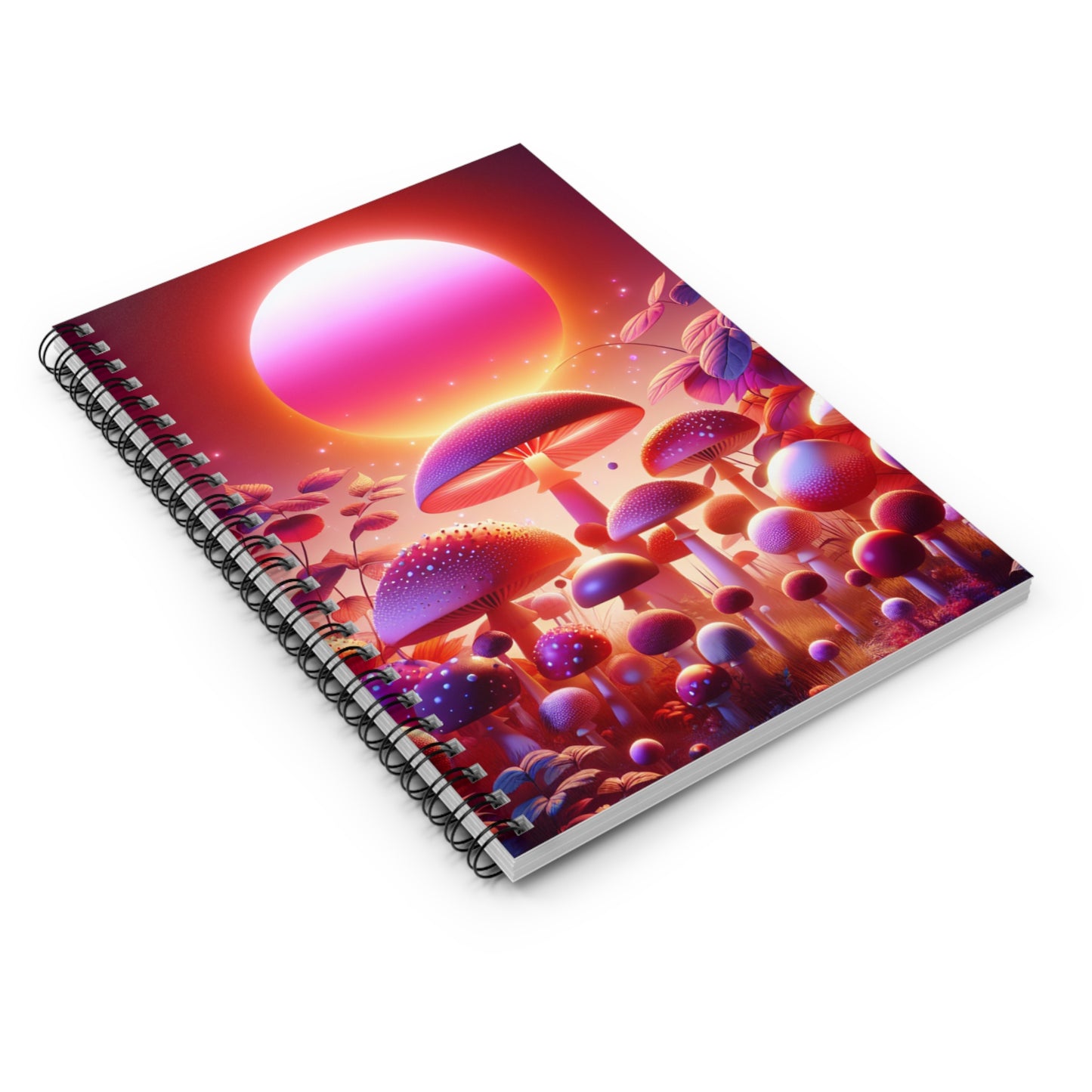 Pink Mushrooms Spiral Notebook - Ruled Line