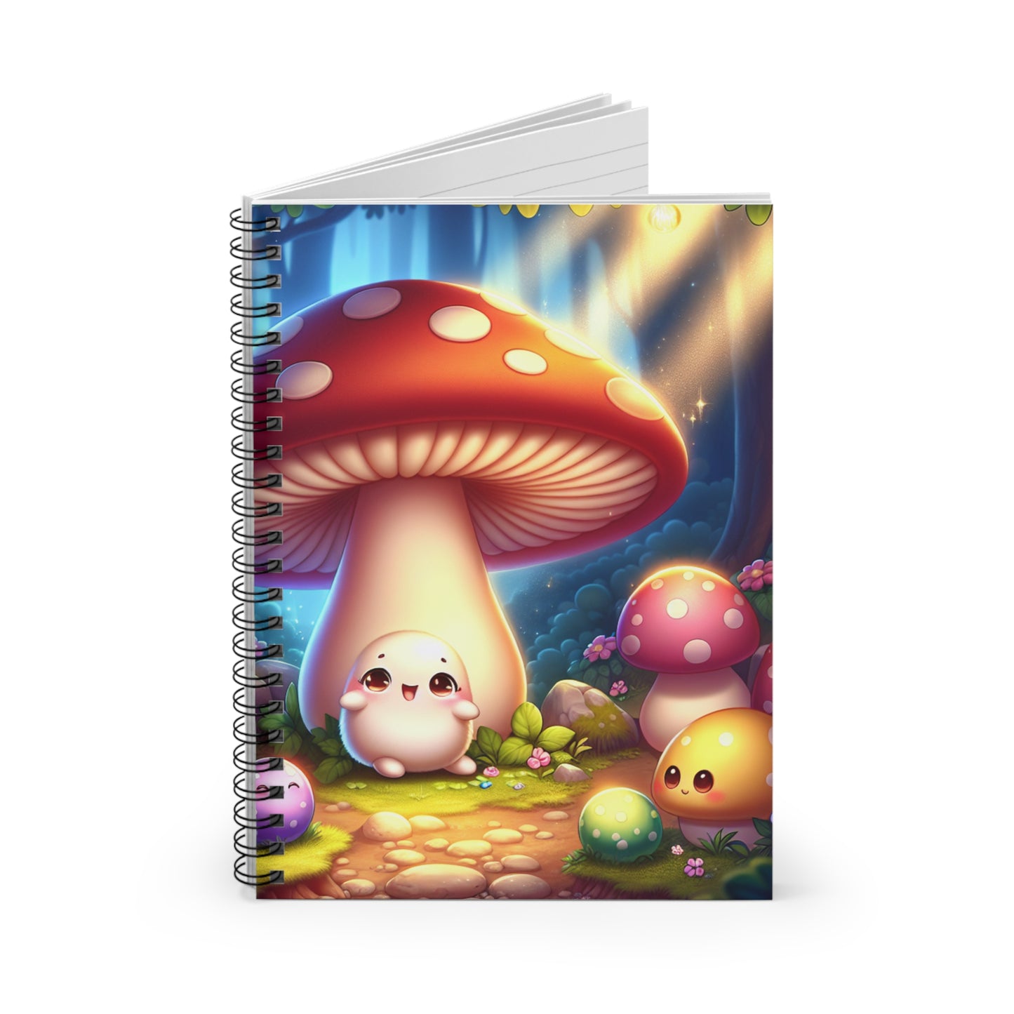 Cute Mushroom Spiral Notebook - Whimsical Ruled Lines for Nature Lovers